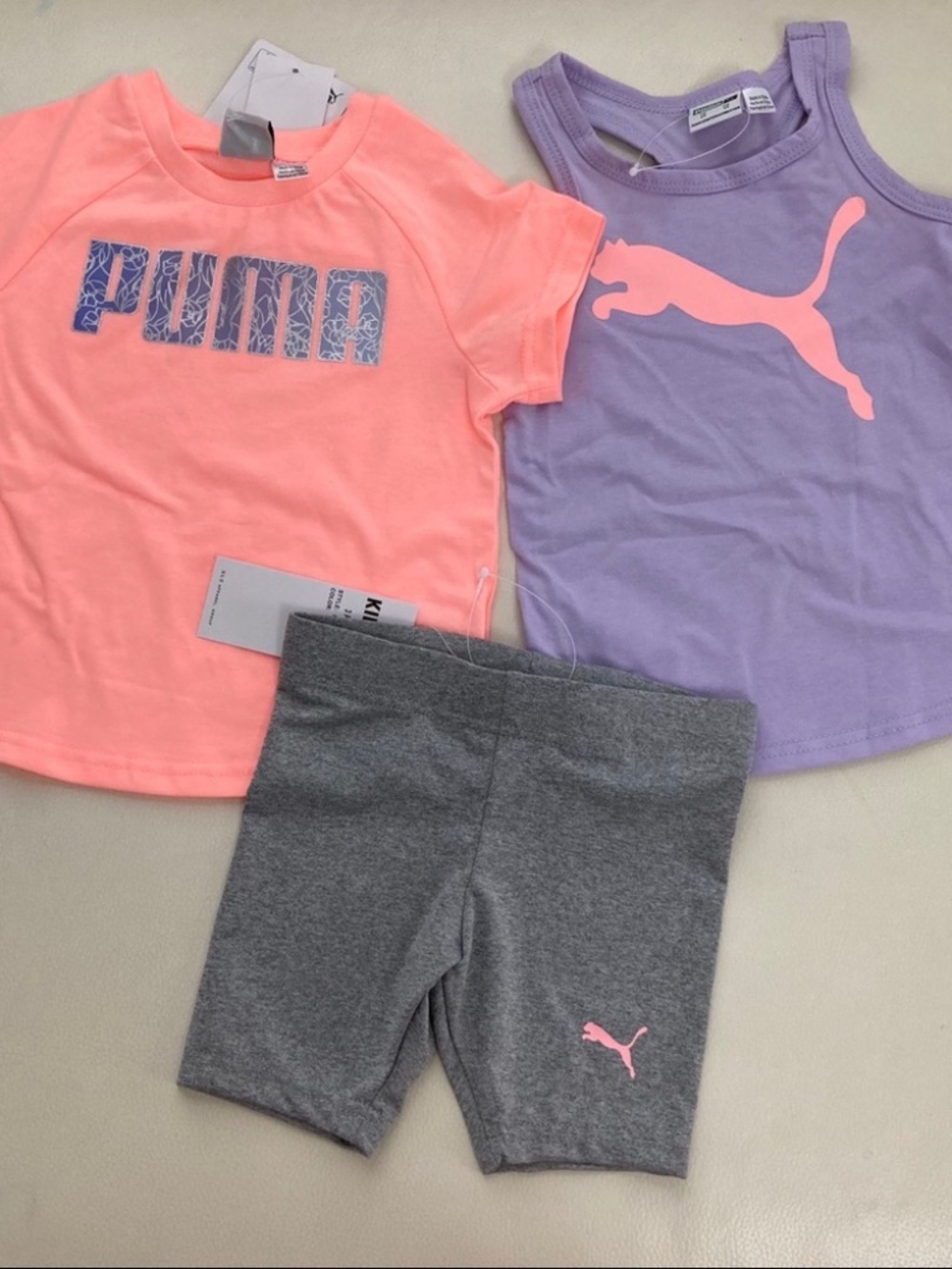 Puma girl neon purple leggings set 2254 - Picture 2 of 5
